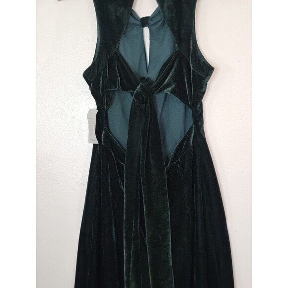 Adelyn Rae Simone Wide Leg Velvet Jumpsuit Womens Medium Hunter Green Cocktail - Picture 8 of 14